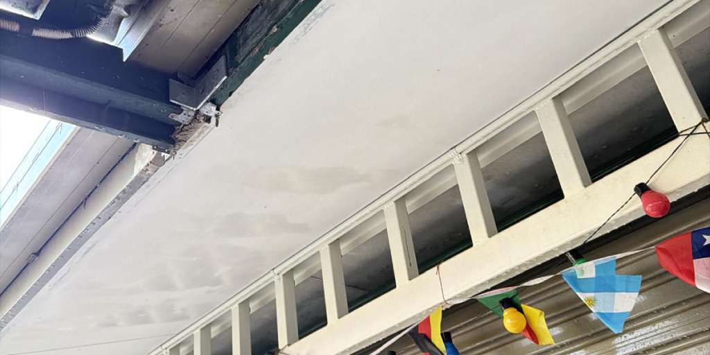 After – outdoor covered walkway ceiling mould removed and treated