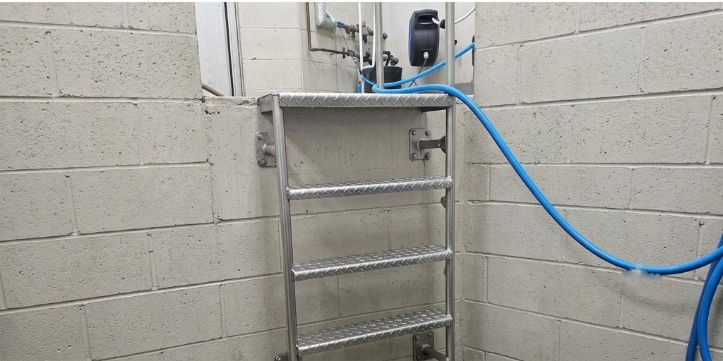 After – concrete wall restored and cleaned